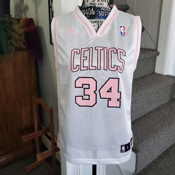 NBA ADIDAS~ BOSTON CELTICS PINK & WHITE "PIERCE 34" JERSEY! - Picture 9 of 16
